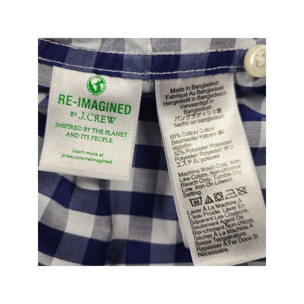 J.Crew Men's Performance Slim Untucked Gingham Button-Down Shirt - Picture 7 of 7